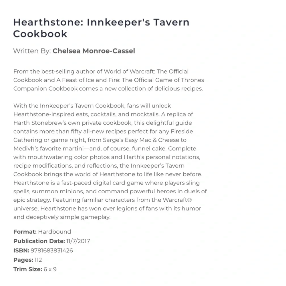 Hearthstone Innkeepers Tavern Coobook